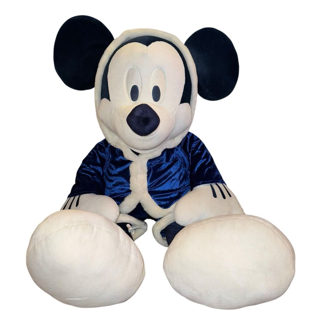 Mickey Mouse 4 Ft Plush Winter Royal‎ Blue Christmas Disney Store Exclusive VTG
